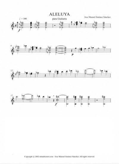 Sheet music for Guitar I – Level of difficulty: Moderate