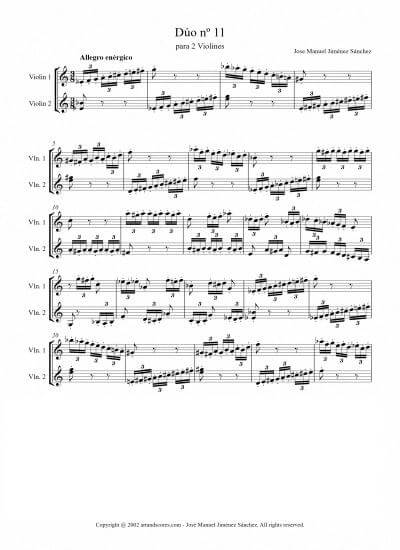 Artandscores | Sheet music for 2 Violins XI  – Level of difficulty: Moderate