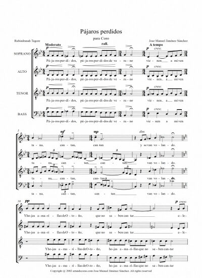 Sheet music for Choir IV- Level of difficulty: Moderate
