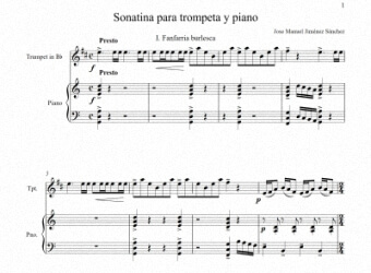 Partitura para trompeta y piano I - Nivel de dificultad: Moderado © artandscores.com