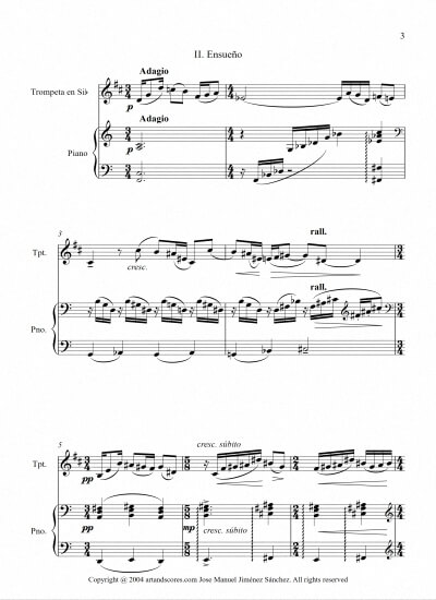 Sheet music for trumpet and piano II - Level of difficulty: Moderate