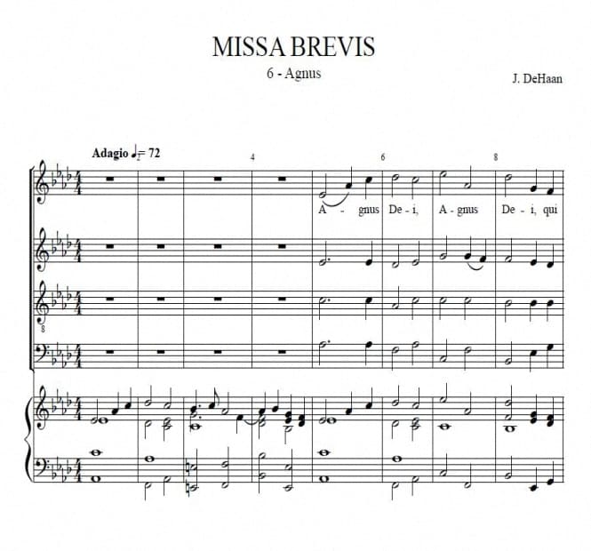 Agnus Dei from Missa Brevis - Jacob de Haan
