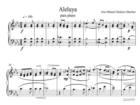 Artandscores | Aleluya, partitura para Piano