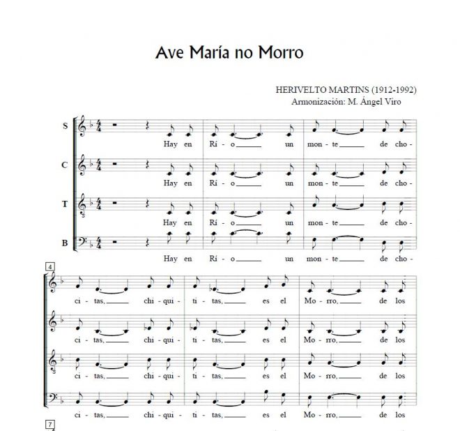 Ave Maria No Morro - Herivelto Martins. Free Sheet music - artandscores
