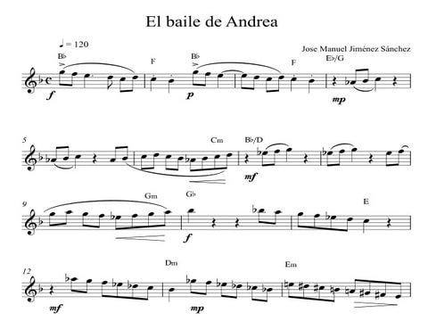 Artandscores | El baile de Andrea, melodía y cifrado
