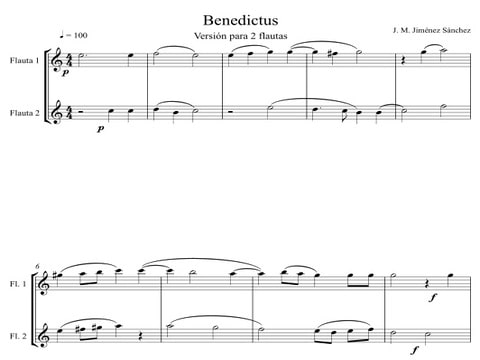Artandscores | Benedictus, 2 flautas