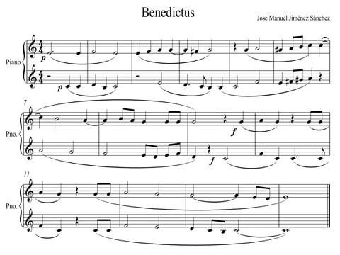 Artandscores | Benedictus, partitura para Piano