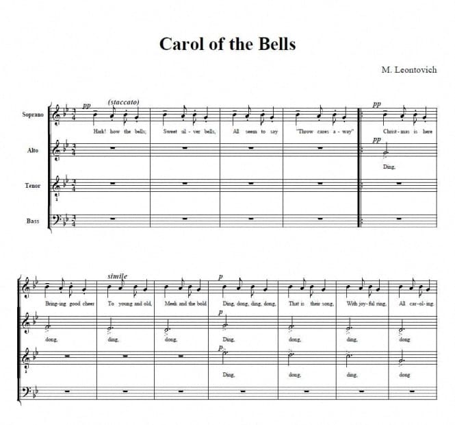 Carol of the Bells - Mykola Leontovich