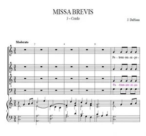 Credo from Missa Brebis - Jacob de Haan, for choir and concert band or organ