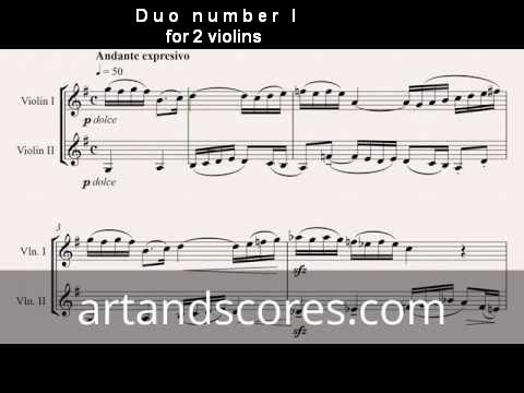 Duo number 1, for 2 violins. Sheet music © Artandscores.com