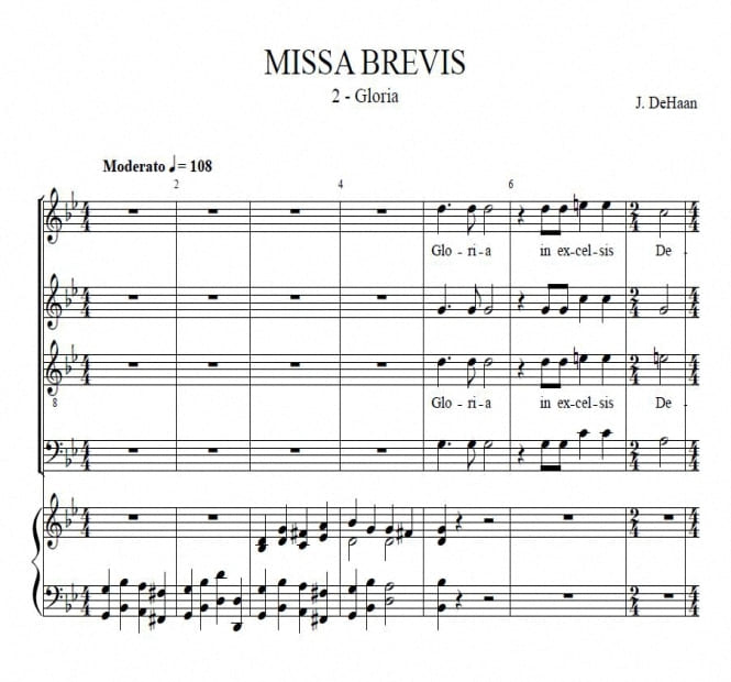 Gloria from Missa Brevis - Jacob de Haan