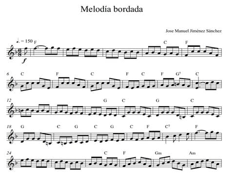 Artandscores | Melodía bordada, melodía y cifrado