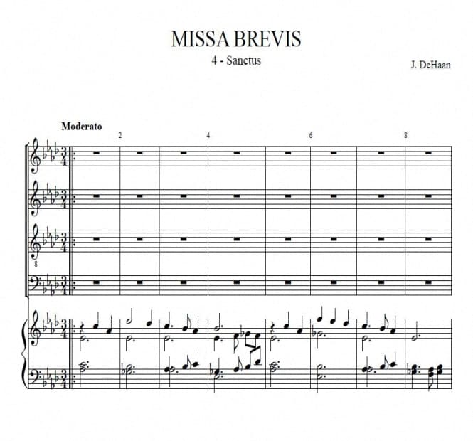Sanctus from Missa Brevis - Jacob de Haan
