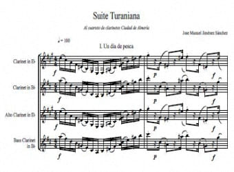 Partitura para cuarteto de clarinetes - Nivel de dificultad: Moderado-Dificil © artandscores.com