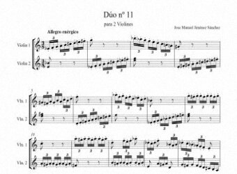 Artandscores | Partitura dúo violín XI - Nivel de dificultad: Moderada