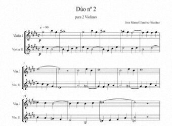 Artandscores | Partitura para 2 violines II - Nivel de dificultad: fácil