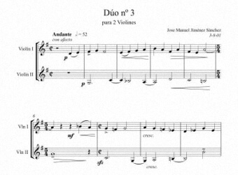 Artandscores | Partitura para 2 violines III - Nivel de dificultad: fácil