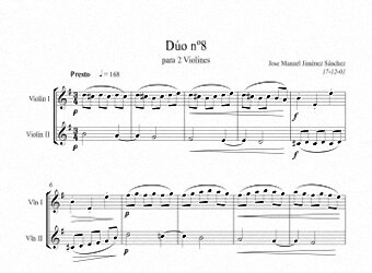 Artandscores | Partitura dúo violín VIII - Nivel de dificultad: Moderada