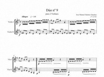 Artandscores | Partitura dúo violín IX - Nivel de dificultad: Moderada