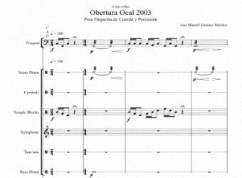 Partitura para Orquesta de cuerda y percusion - Nivel de dificultad: Moderado