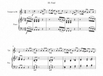 Partitura para trompeta y piano III - Nivel de dificultad: Moderado © artandscores.com