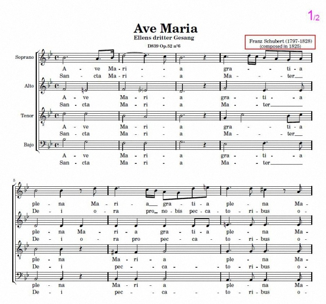 Ave Maria (Ellens dritter Gesang) - Franz Schubert (1.825)